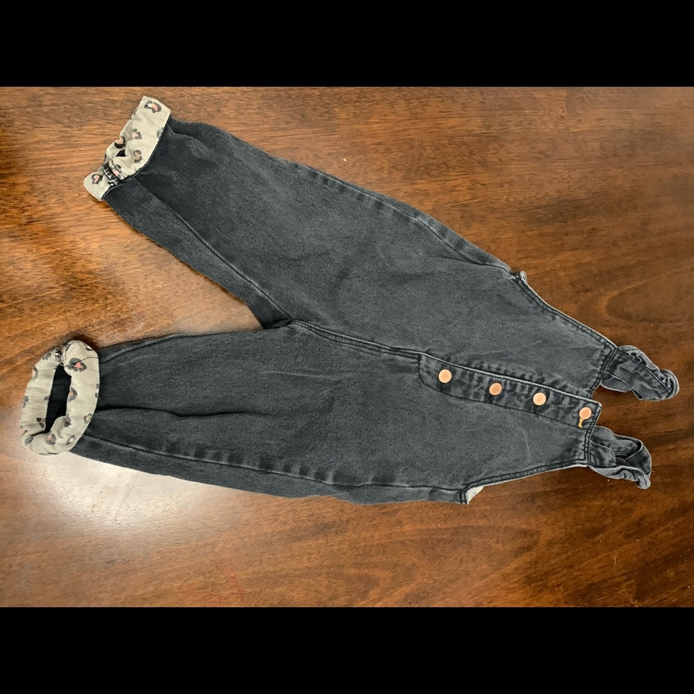 Black & leopard print overalls
